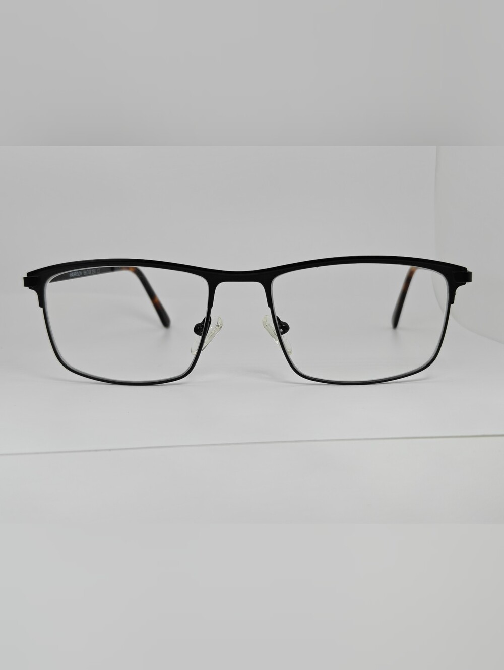 Harrison. Classic Black Men's Metal Frame Glasses. Larger Frame.